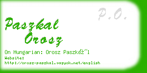 paszkal orosz business card
